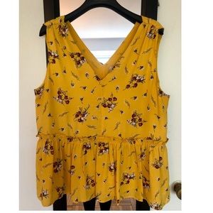 Loft sleeveless floral peplum blouse